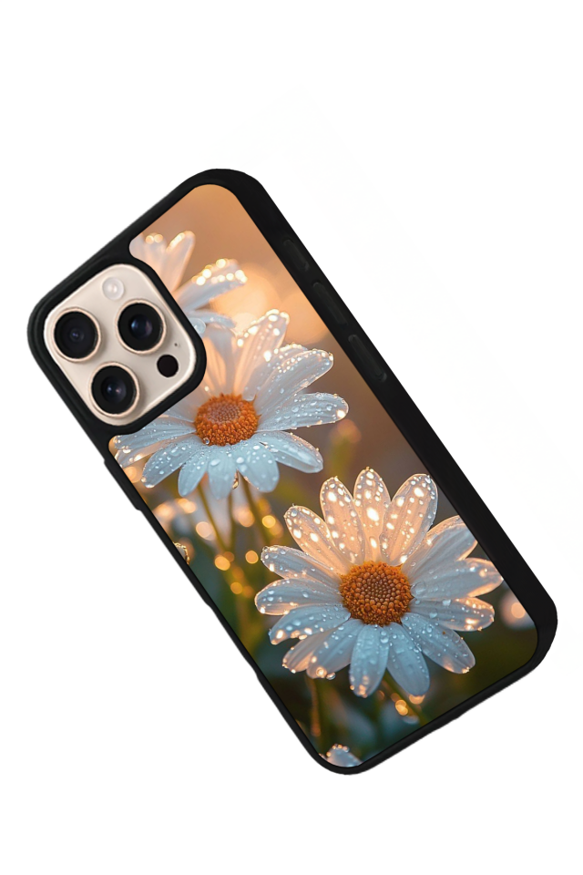 iPhone 15 Pro Max Uyumlu Cicek Tasarımlı Glossy Premium Kılıf