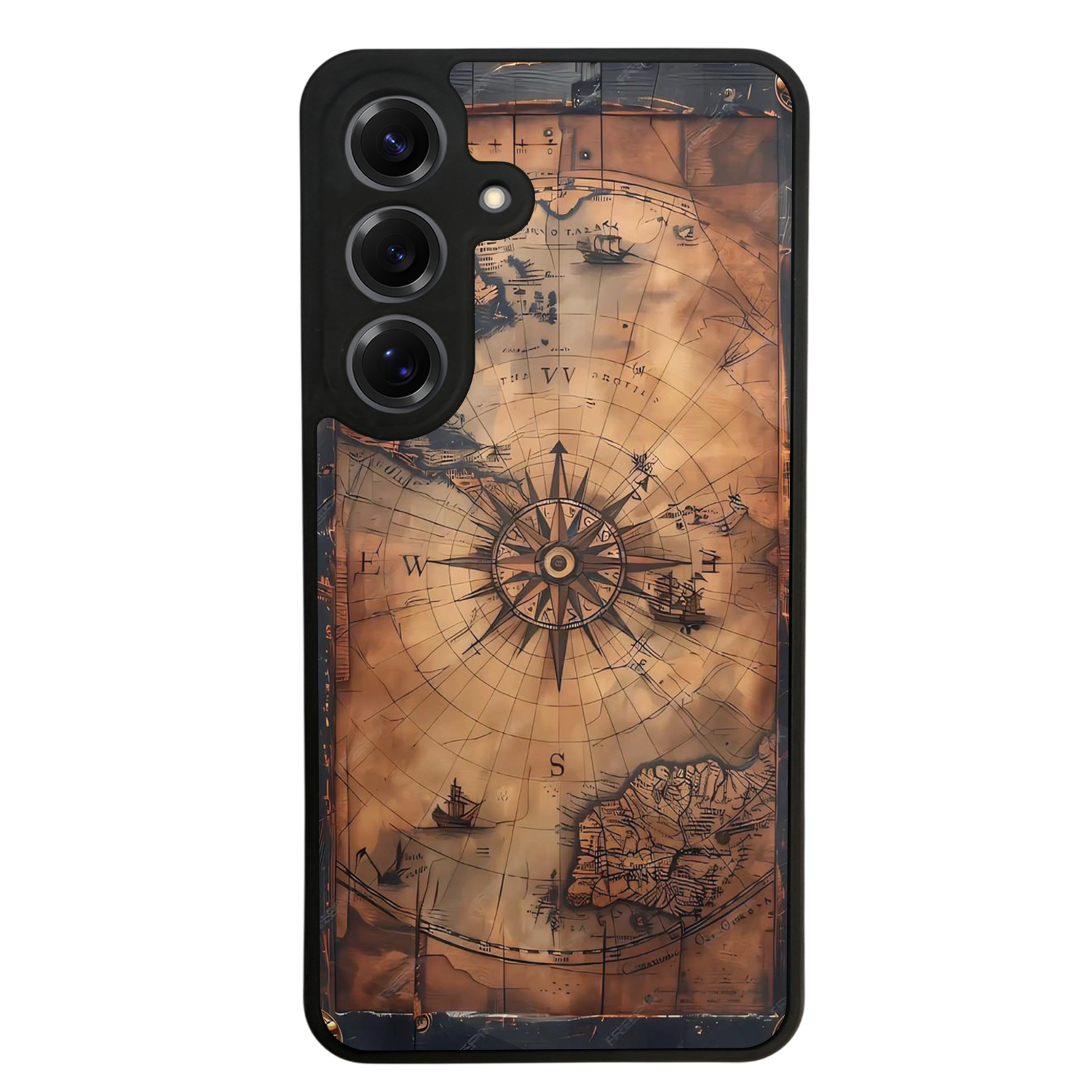 Samsung Galaxy S25 Uyumlu Harita Tasarımlı Glossy Premium Kılıf