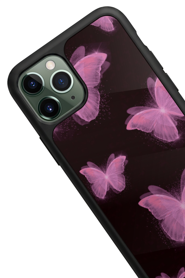 iPhone 11 Pro Uyumlu Kelebek Tasarımlı Glossy Premium Kılıf