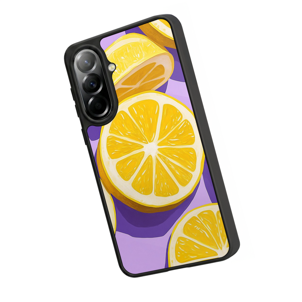 Samsung Galaxy A57 Uyumlu Limon Tasarımlı Glossy Premium Kılıf