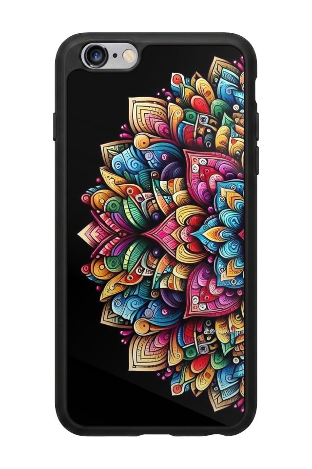 iPhone 6s Plus Uyumlu Mandala Tasarımlı Glossy Premium Kılıf