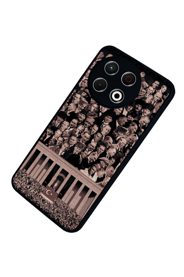 Tecno Spark 30 Pro Uyumlu Mustafa Kemal Ataturk Tasarımlı Glossy Premium Kılıf