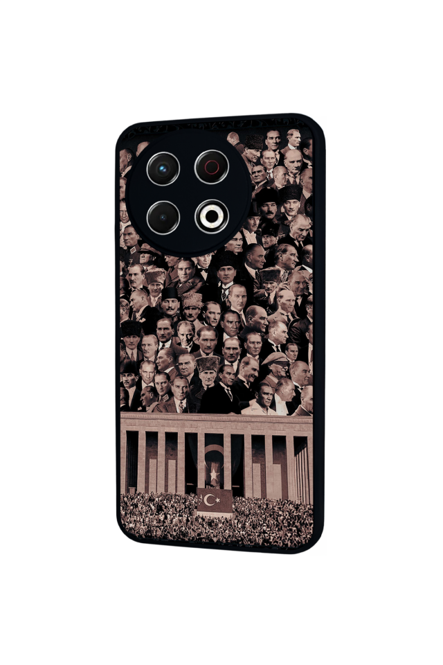 Tecno Spark 30 Pro Uyumlu Mustafa Kemal Ataturk Tasarımlı Glossy Premium Kılıf