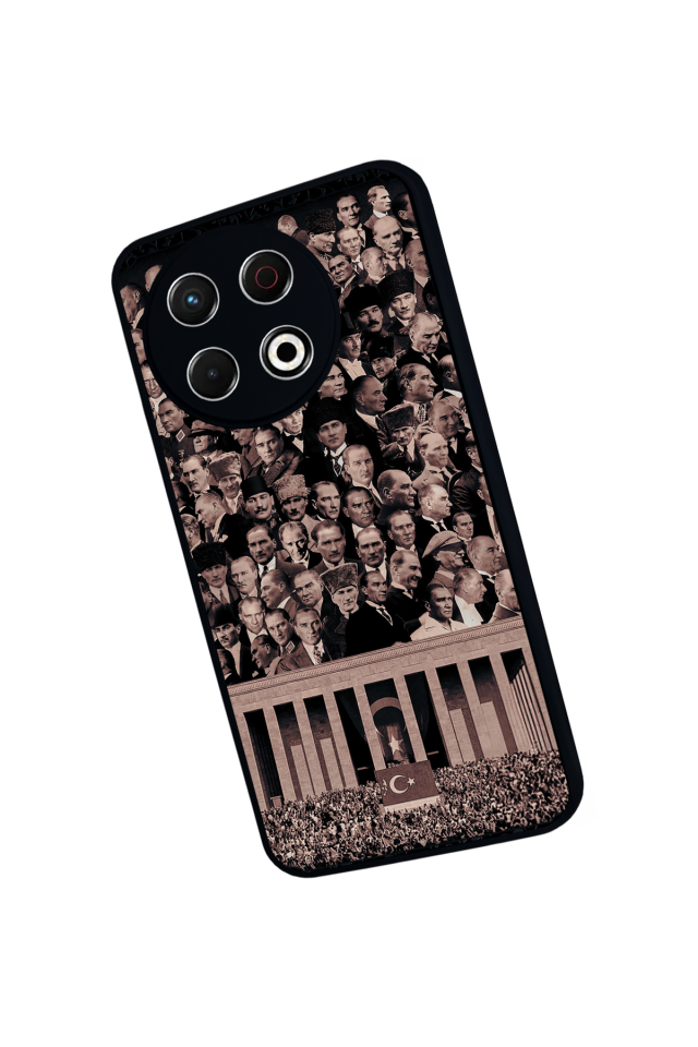 Tecno Spark 30 Pro Uyumlu Mustafa Kemal Ataturk Tasarımlı Glossy Premium Kılıf