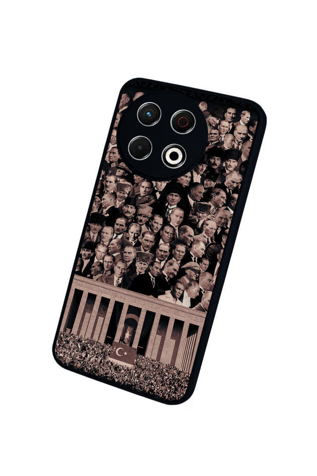 Tecno Spark 30 Pro Uyumlu Mustafa Kemal Ataturk Tasarımlı Glossy Premium Kılıf