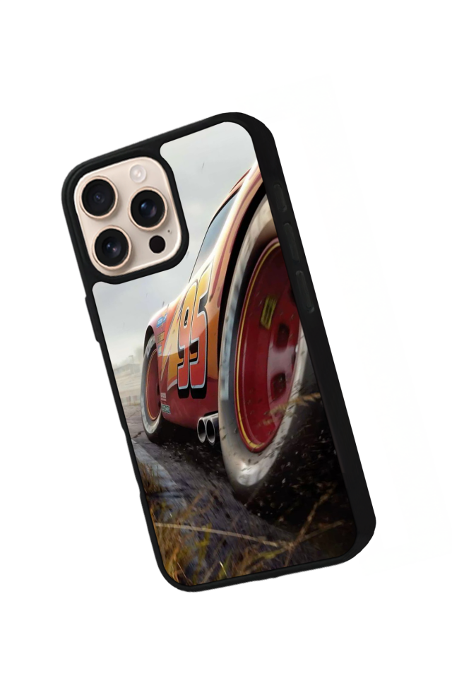 iPhone 15 Pro Uyumlu Simsek McQueen Tasarımlı Glossy Premium Kılıf