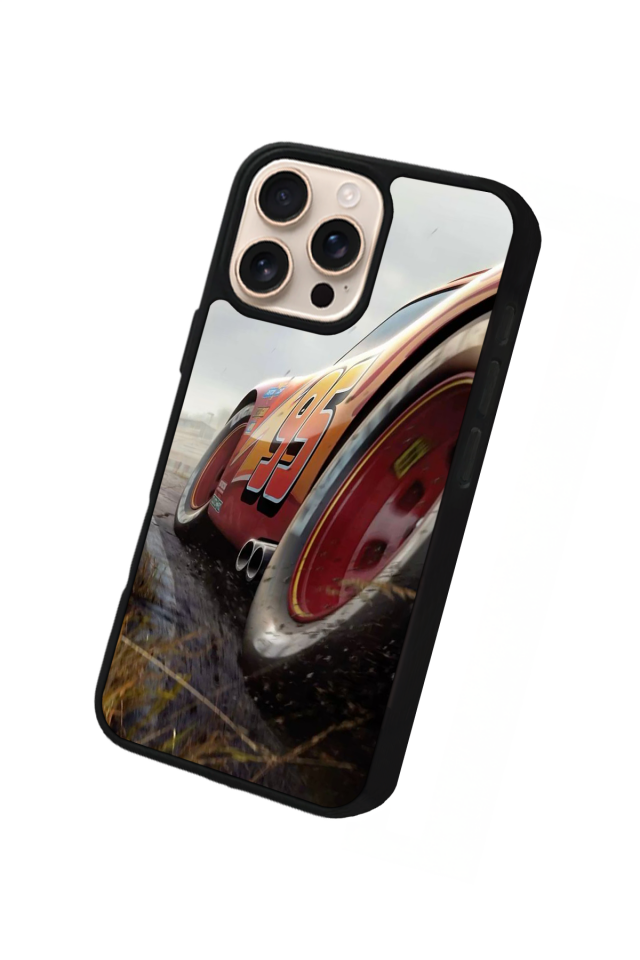 iPhone 15 Pro Uyumlu Simsek McQueen Tasarımlı Glossy Premium Kılıf