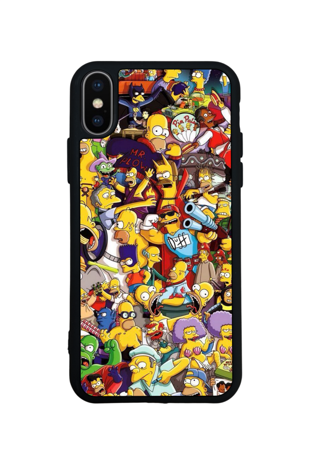 iPhone XS Max Uyumlu The Simpsons Tasarımlı Glossy Premium Kılıf
