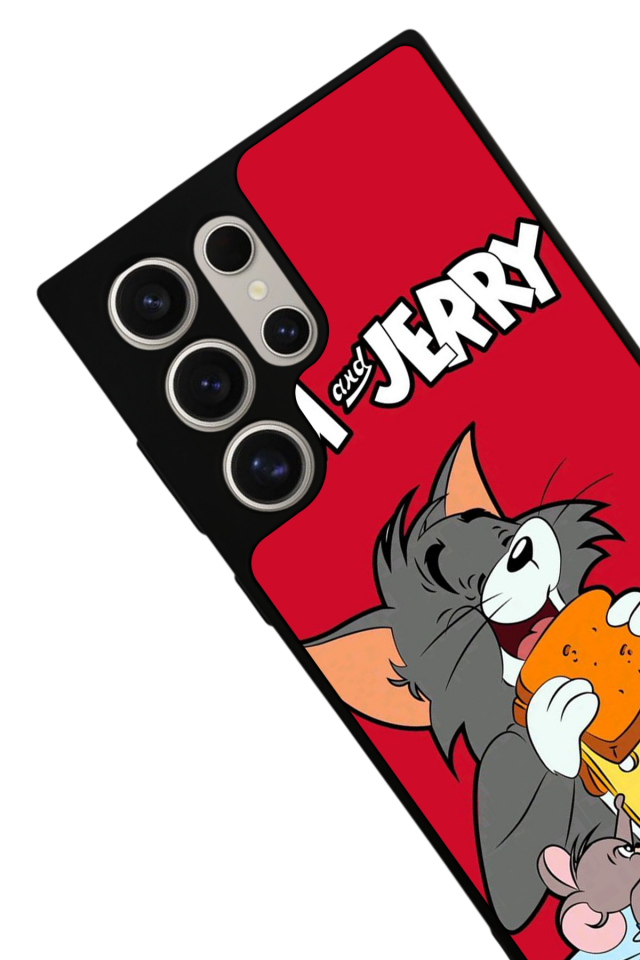 Samsung Galaxy S22 Ultra Uyumlu Tom And Jerry Tasarımlı Glossy Premium Kılıf