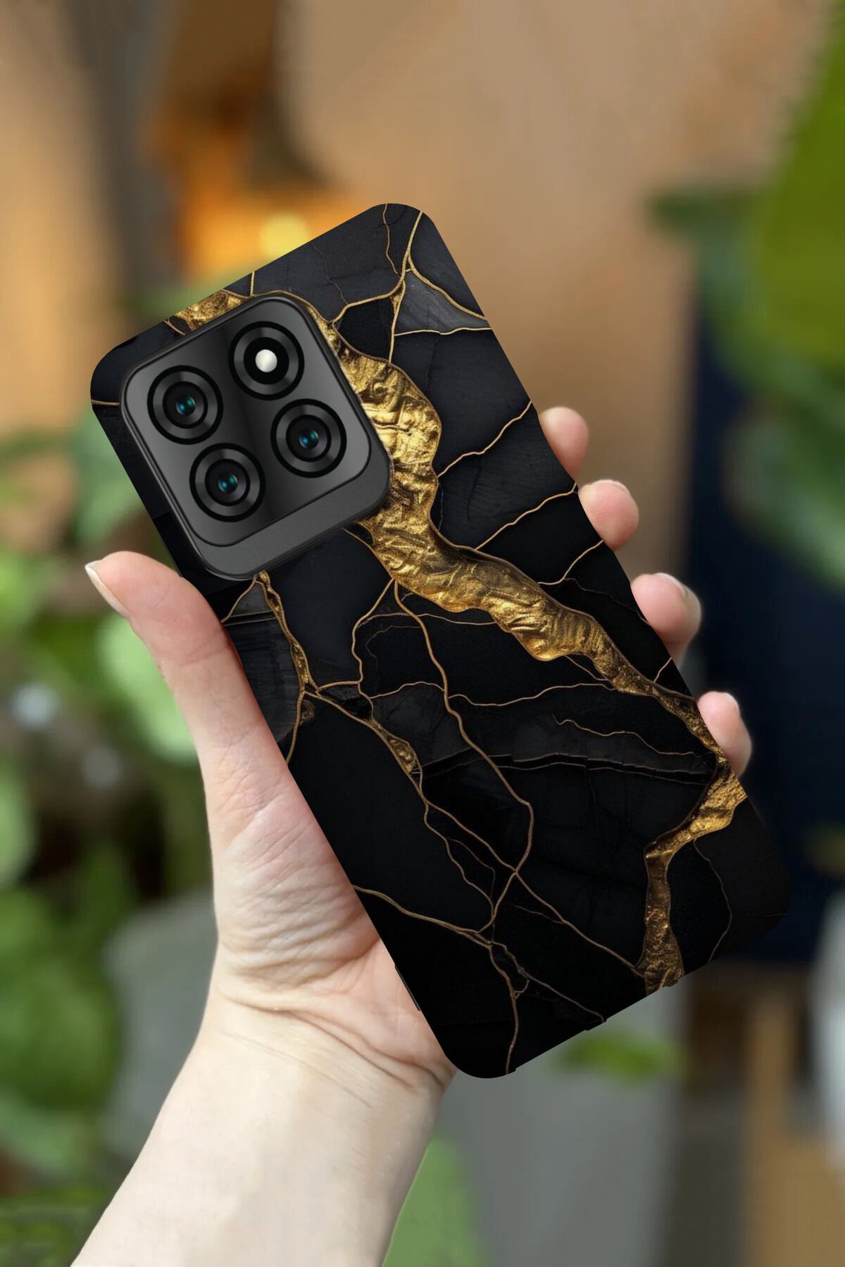 Reeder S71 Uyumlu Kamera Korumalı Siyah Mermer Desenli HD Baskılı Silikon Kılıf