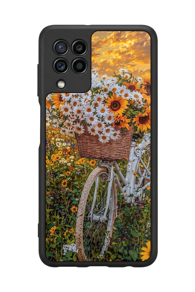 Samsung Galaxy M32 Uyumlu Cicek Tasarımlı Glossy Premium Kılıf