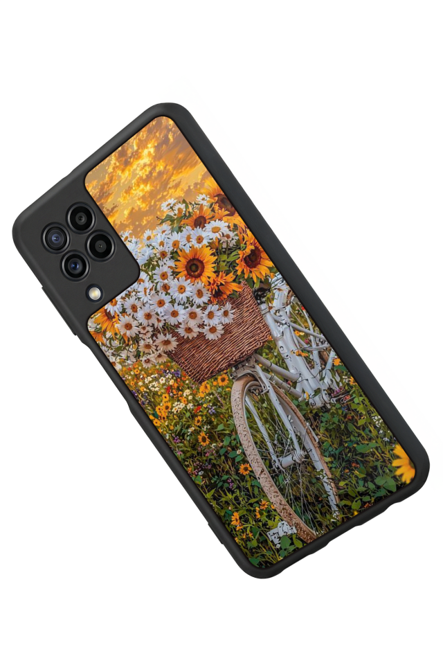 Samsung Galaxy M32 Uyumlu Cicek Tasarımlı Glossy Premium Kılıf