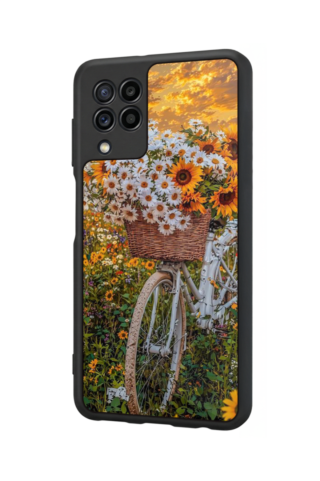 Samsung Galaxy M32 Uyumlu Cicek Tasarımlı Glossy Premium Kılıf