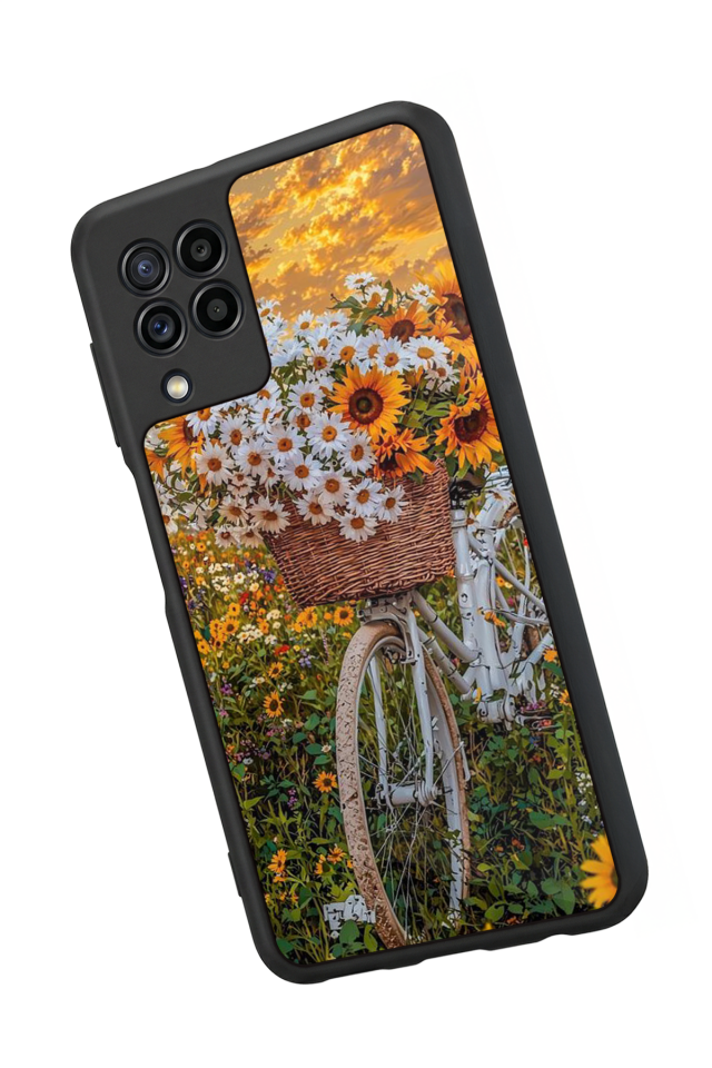 Samsung Galaxy M32 Uyumlu Cicek Tasarımlı Glossy Premium Kılıf