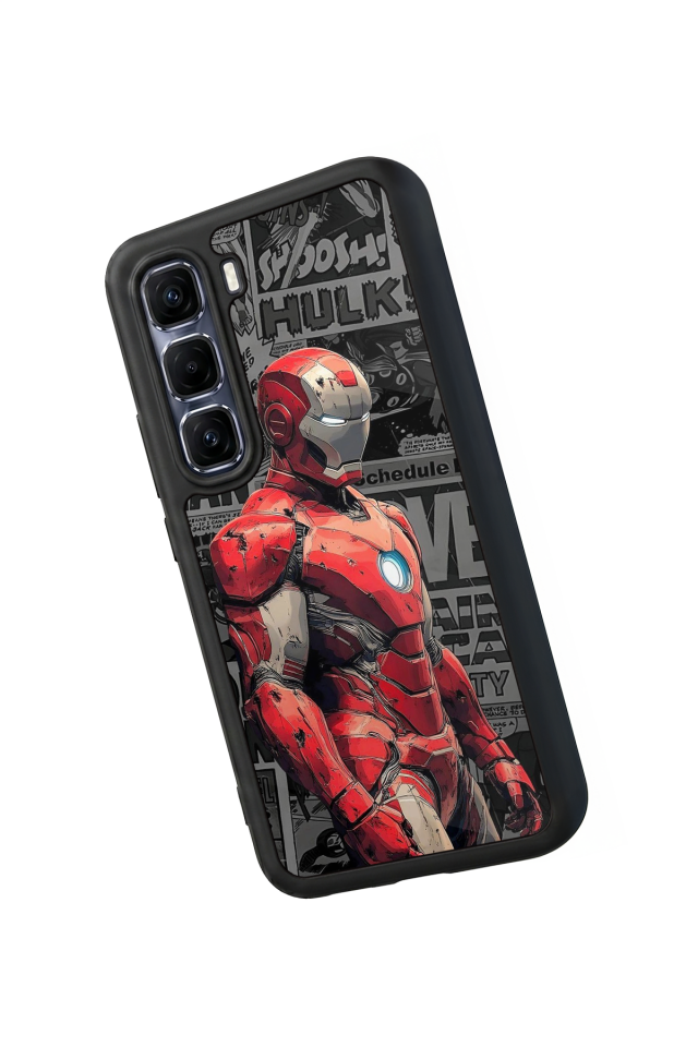 Infinix Hot 60 Pro Plus Uyumlu  Iron Man ( Demir Adam ) Tasarımlı Glossy Premium Kılıf