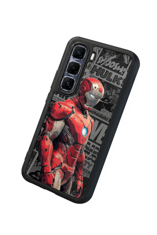 Infinix Hot 60 Pro Plus Uyumlu  Iron Man ( Demir Adam ) Tasarımlı Glossy Premium Kılıf