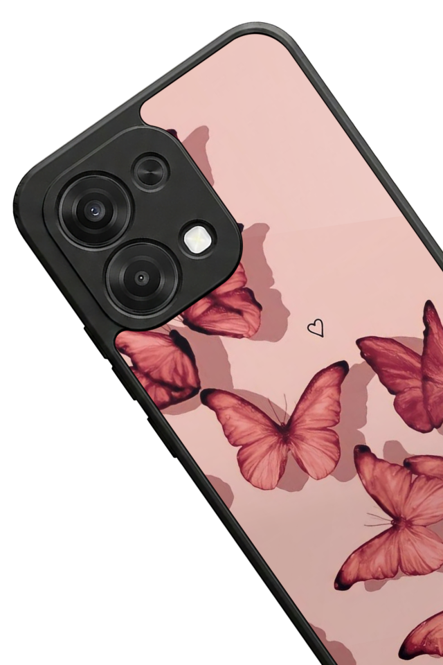 Oppo A6 Pro Uyumlu Kelebek Tasarımlı Glossy Premium Kılıf