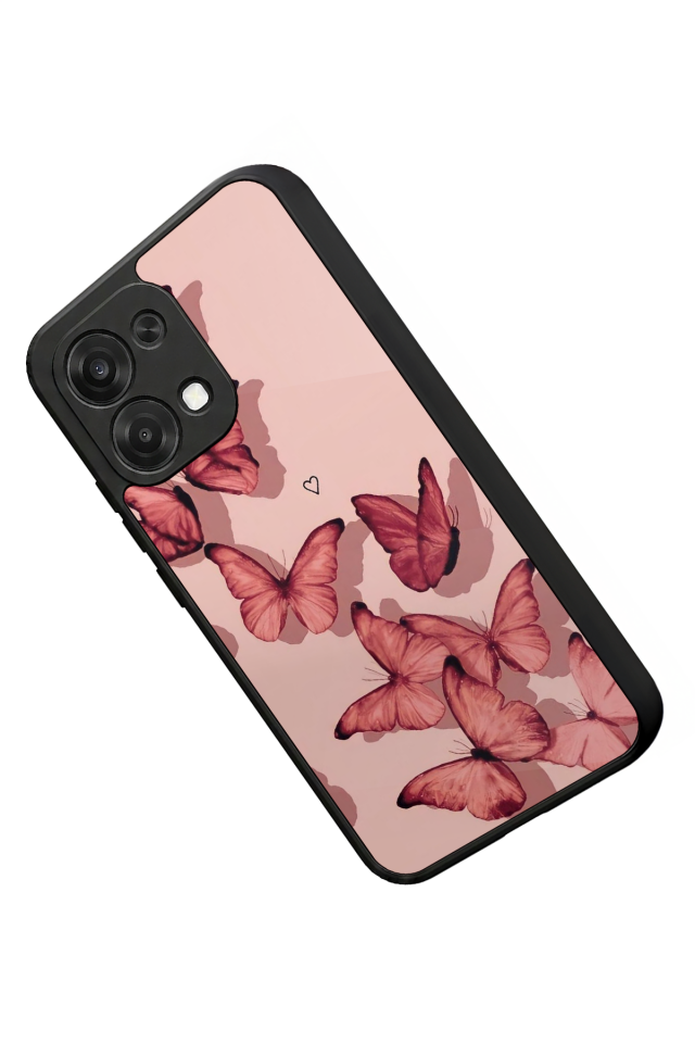 Oppo A6 Pro Uyumlu Kelebek Tasarımlı Glossy Premium Kılıf