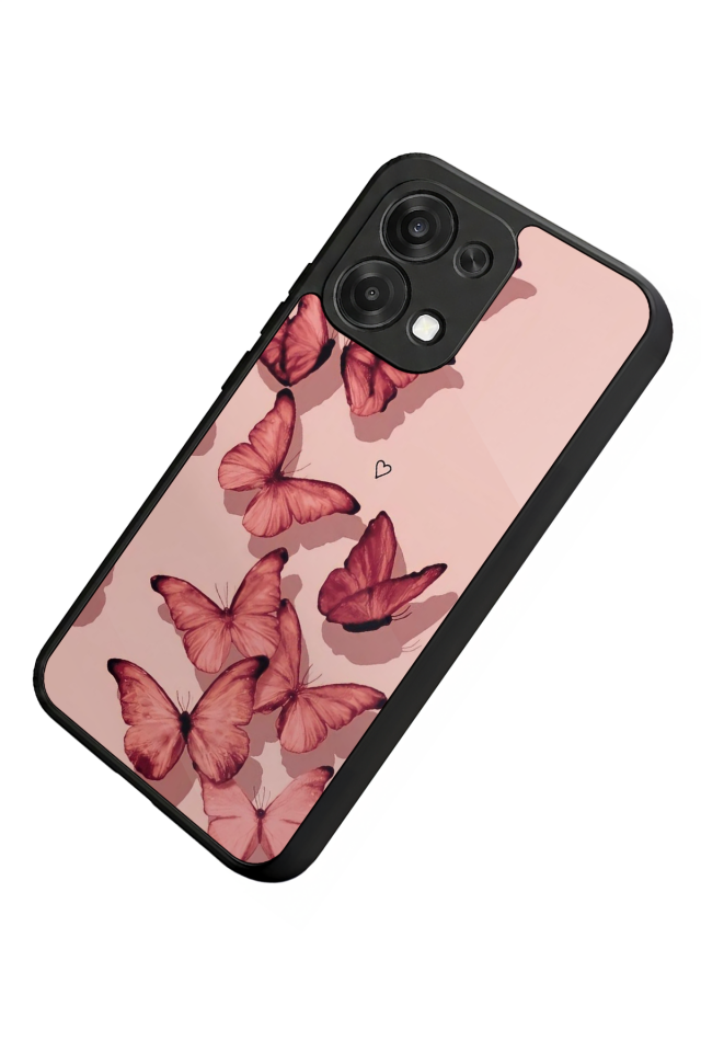 Oppo A6 Pro Uyumlu Kelebek Tasarımlı Glossy Premium Kılıf