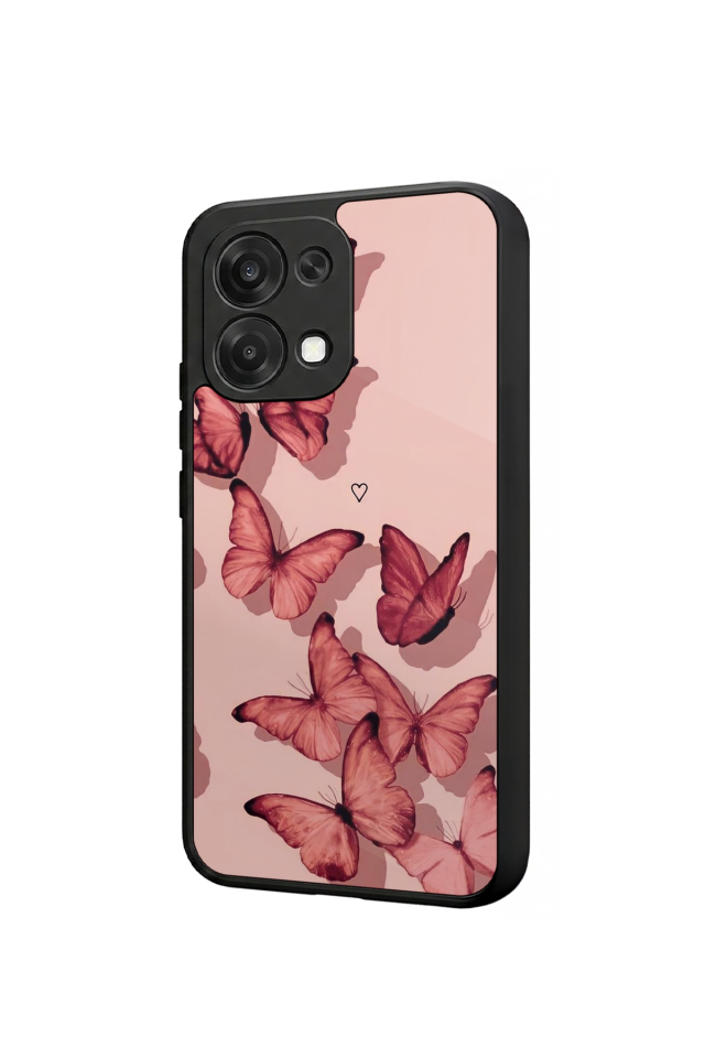 Oppo A6 Pro Uyumlu Kelebek Tasarımlı Glossy Premium Kılıf