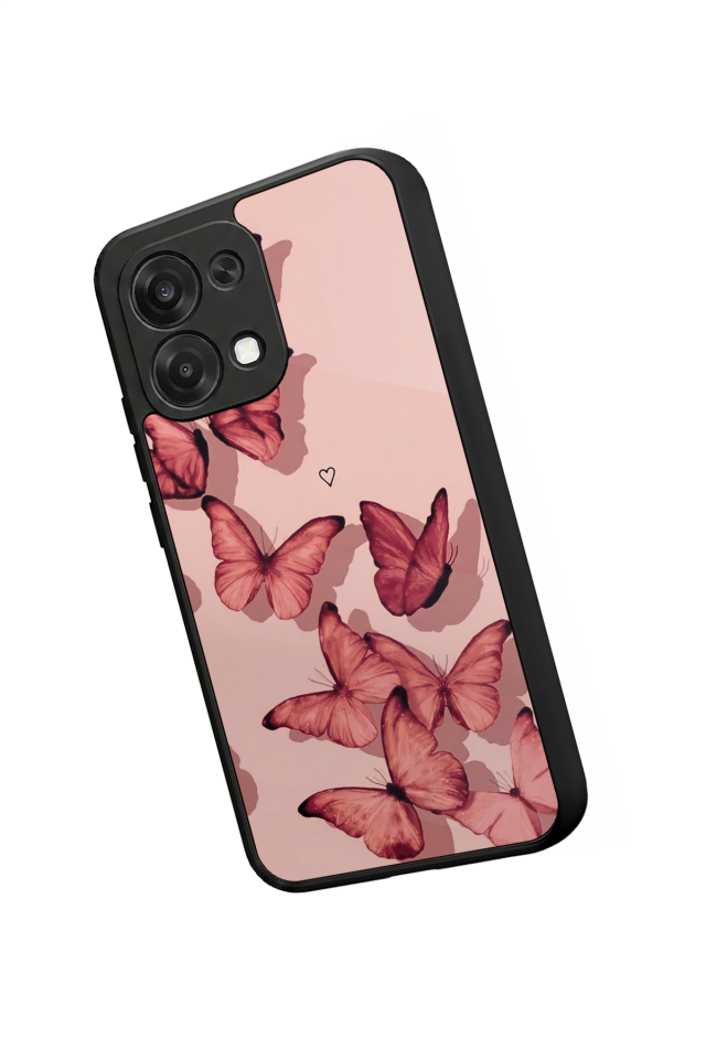 Oppo A6 Pro Uyumlu Kelebek Tasarımlı Glossy Premium Kılıf