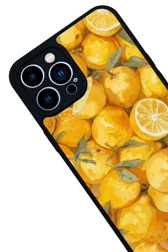 iPhone 12 Pro Max Uyumlu Limon Tasarımlı Glossy Premium Kılıf