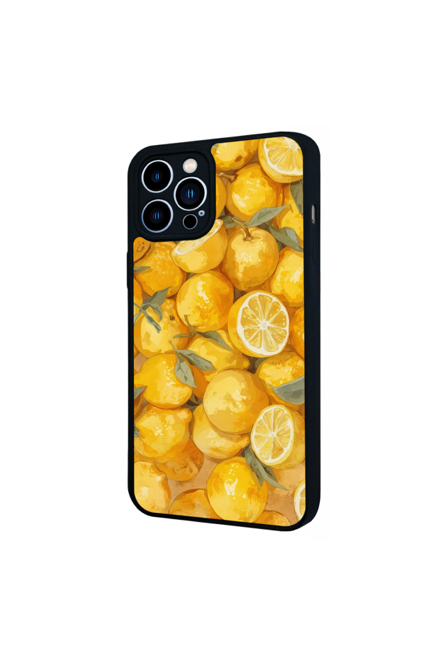 iPhone 12 Pro Max Uyumlu Limon Tasarımlı Glossy Premium Kılıf