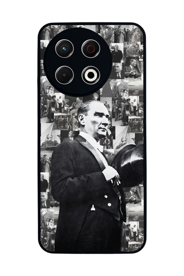 Tecno Spark 30 Pro Uyumlu Mustafa Kemal Ataturk Tasarımlı Glossy Premium Kılıf