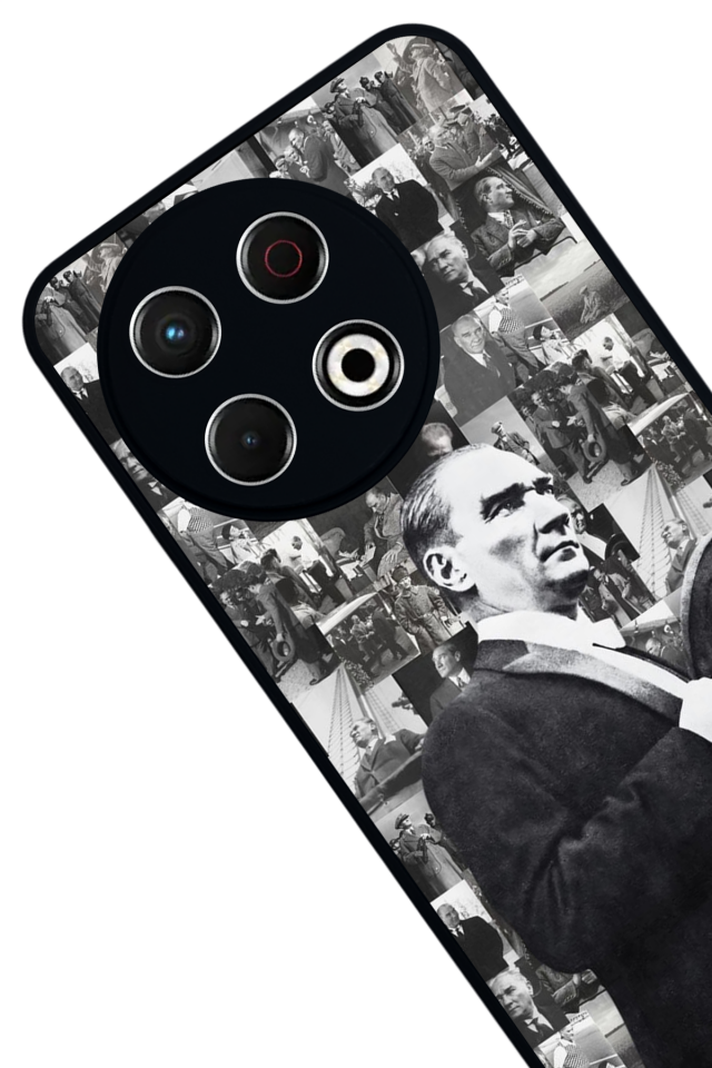 Tecno Spark 30 Pro Uyumlu Mustafa Kemal Ataturk Tasarımlı Glossy Premium Kılıf