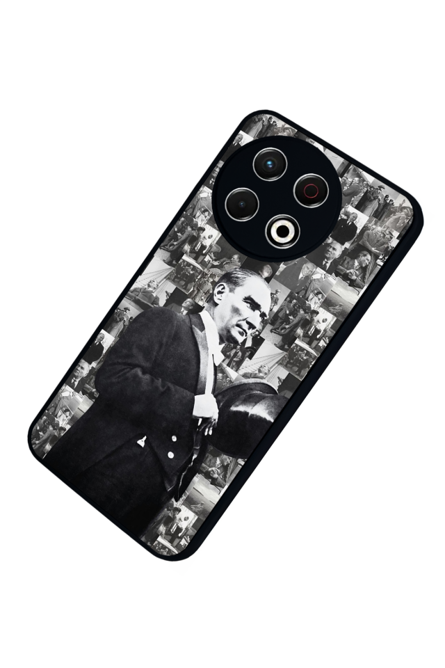 Tecno Spark 30 Pro Uyumlu Mustafa Kemal Ataturk Tasarımlı Glossy Premium Kılıf