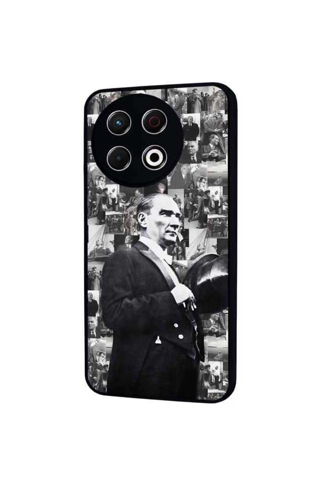 Tecno Spark 30 Pro Uyumlu Mustafa Kemal Ataturk Tasarımlı Glossy Premium Kılıf