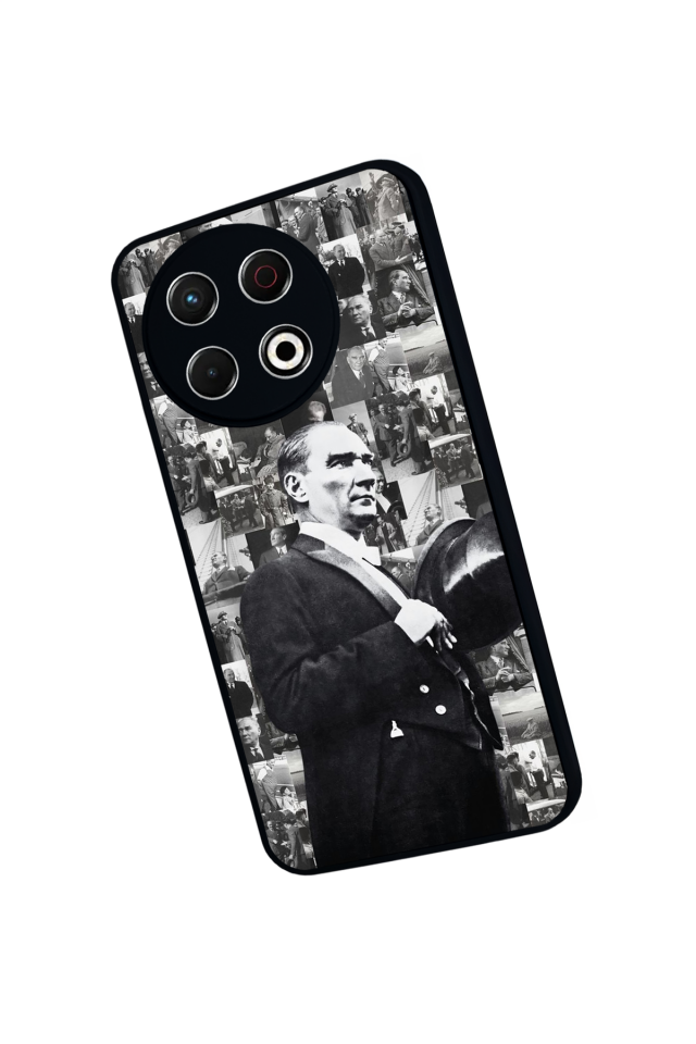 Tecno Spark 30 Pro Uyumlu Mustafa Kemal Ataturk Tasarımlı Glossy Premium Kılıf