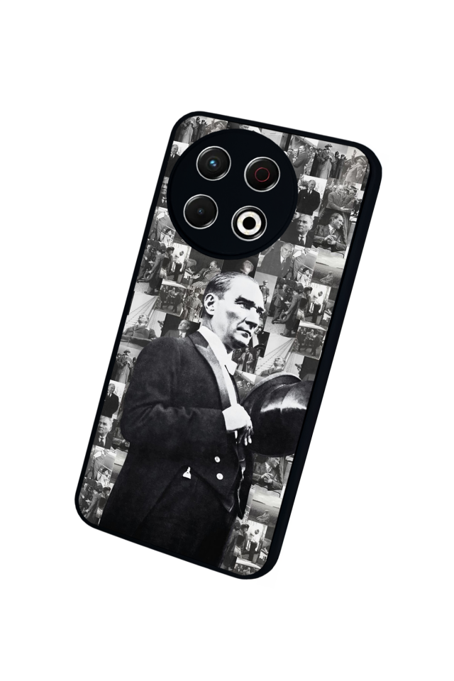 Tecno Spark 30 Pro Uyumlu Mustafa Kemal Ataturk Tasarımlı Glossy Premium Kılıf