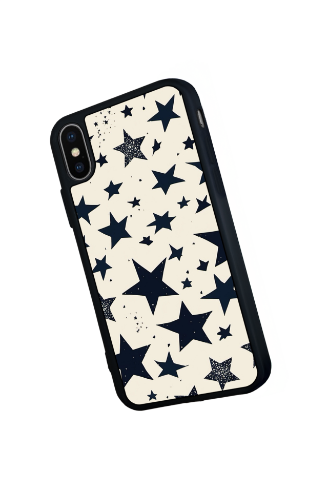 iPhone X/ XS Uyumlu Retro Yildizlar Tasarımlı Glossy Premium Kılıf