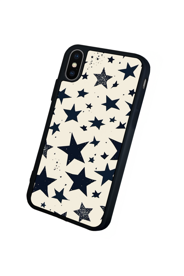 iPhone X/ XS Uyumlu Retro Yildizlar Tasarımlı Glossy Premium Kılıf