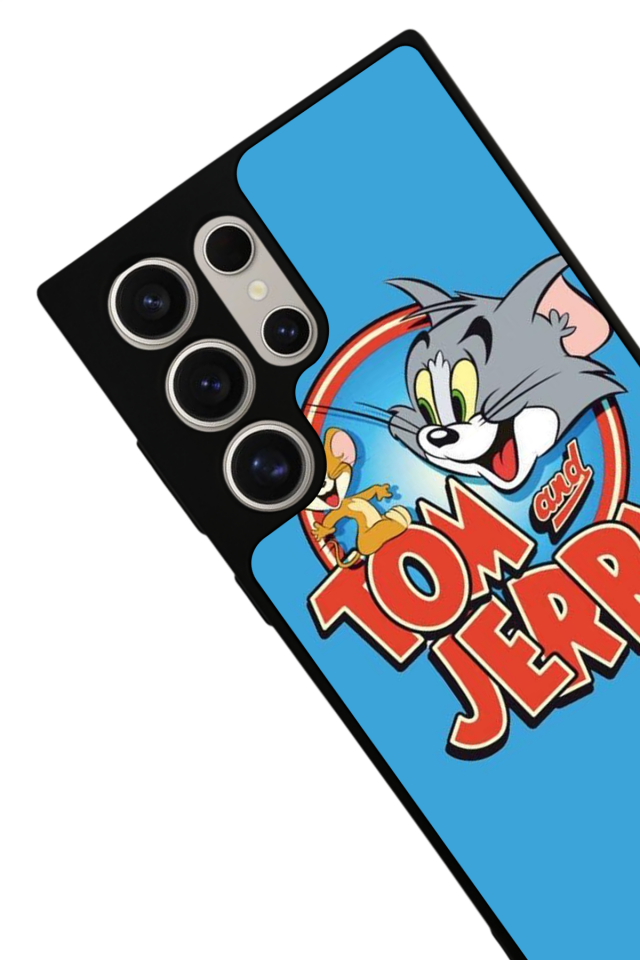 Samsung Galaxy S22 Ultra Uyumlu Tom And Jerry Tasarımlı Glossy Premium Kılıf