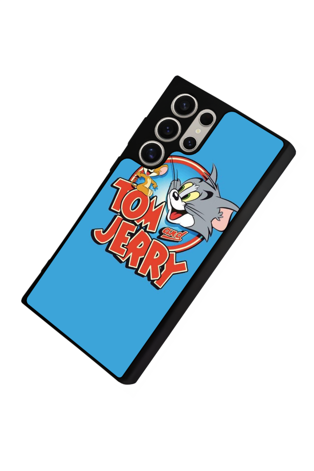 Samsung Galaxy S22 Ultra Uyumlu Tom And Jerry Tasarımlı Glossy Premium Kılıf