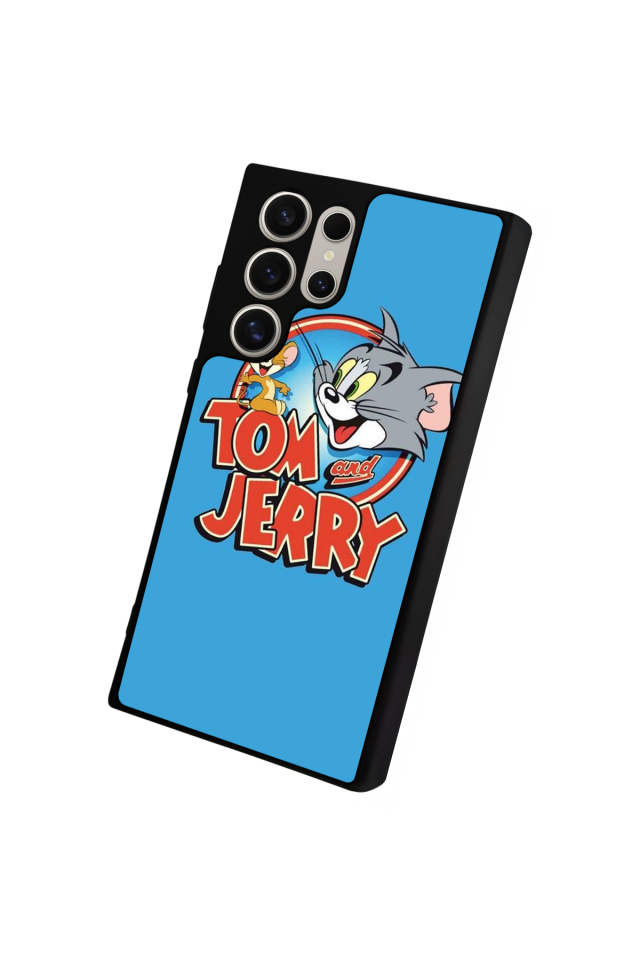 Samsung Galaxy S22 Ultra Uyumlu Tom And Jerry Tasarımlı Glossy Premium Kılıf