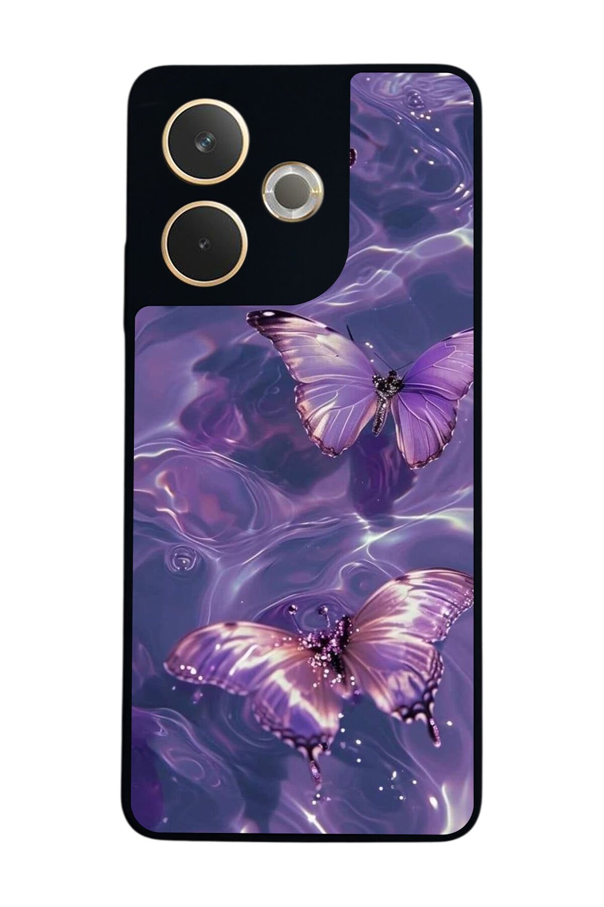Oppo A5 Pro Uyumlu Kelebek Tasarımlı Glossy Premium Kılıf