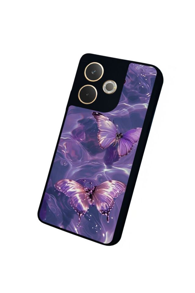 Oppo A5 Pro Uyumlu Kelebek Tasarımlı Glossy Premium Kılıf