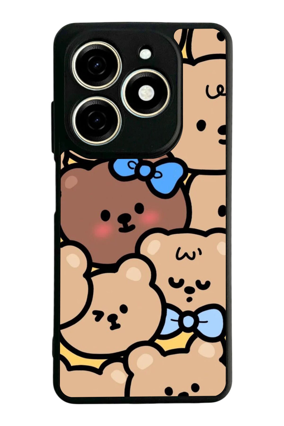 Tecno Spark 20/20C Uyumlu Ayı Tasarımlı Glossy Premium Kılıf