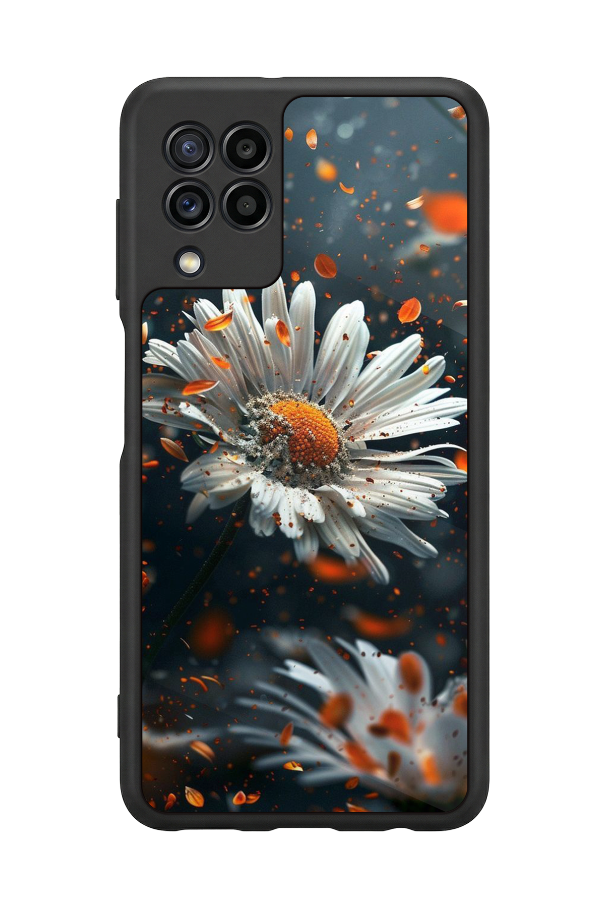 Samsung Galaxy M32 Uyumlu Cicek Tasarımlı Glossy Premium Kılıf