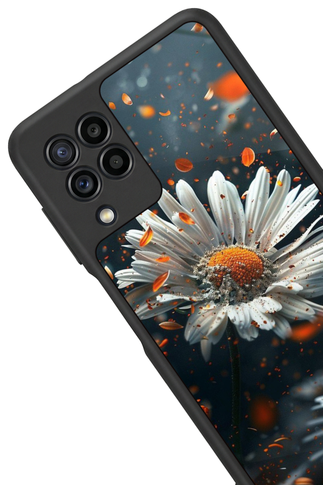 Samsung Galaxy M32 Uyumlu Cicek Tasarımlı Glossy Premium Kılıf