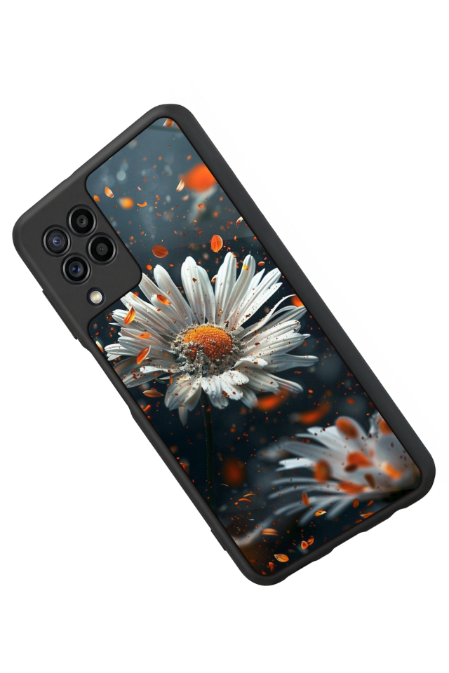 Samsung Galaxy M32 Uyumlu Cicek Tasarımlı Glossy Premium Kılıf