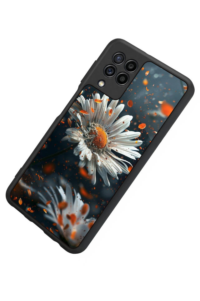 Samsung Galaxy M32 Uyumlu Cicek Tasarımlı Glossy Premium Kılıf