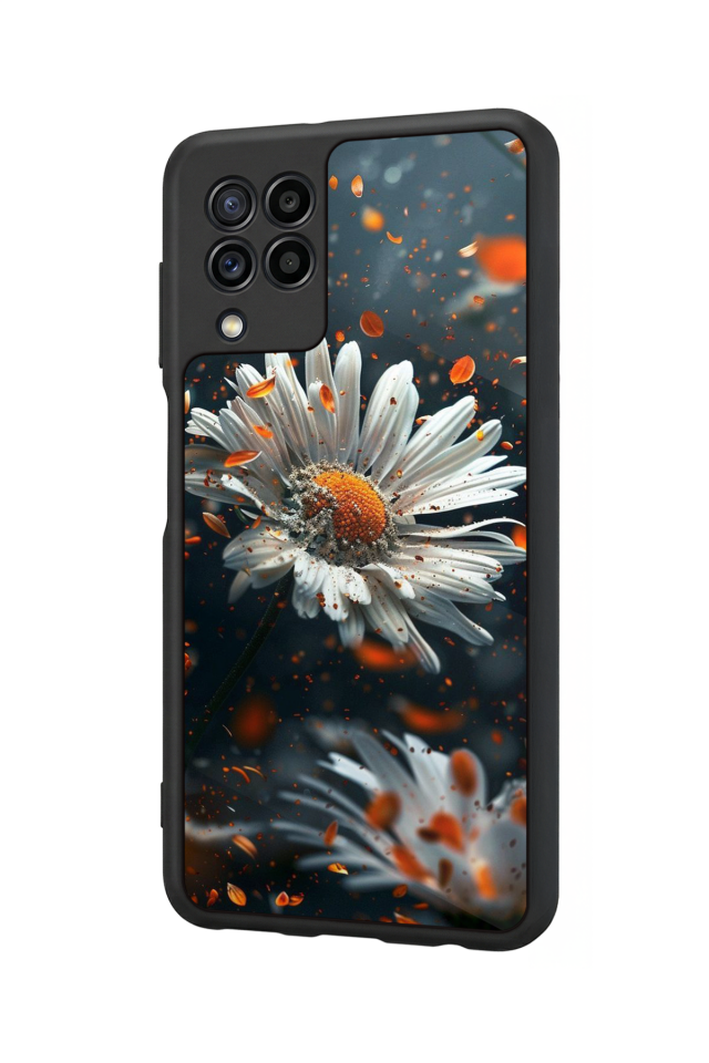 Samsung Galaxy M32 Uyumlu Cicek Tasarımlı Glossy Premium Kılıf