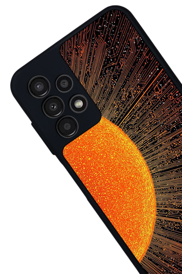 Samsung Galaxy A13 Uyumlu Güneş Tasarımlı Glossy Premium Kılıf