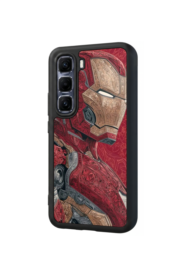 Infinix Hot 60 Pro Plus Uyumlu  Iron Man ( Demir Adam ) Tasarımlı Glossy Premium Kılıf
