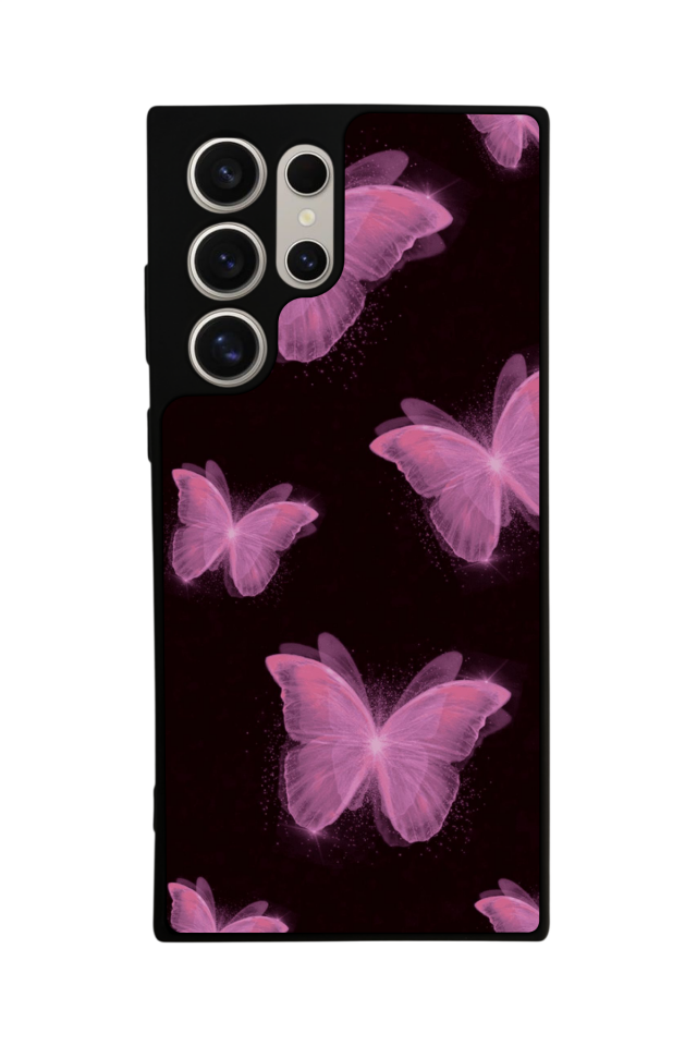 Samsung Galaxy S23 Ultra Uyumlu Kelebek Tasarımlı Glossy Premium Kılıf