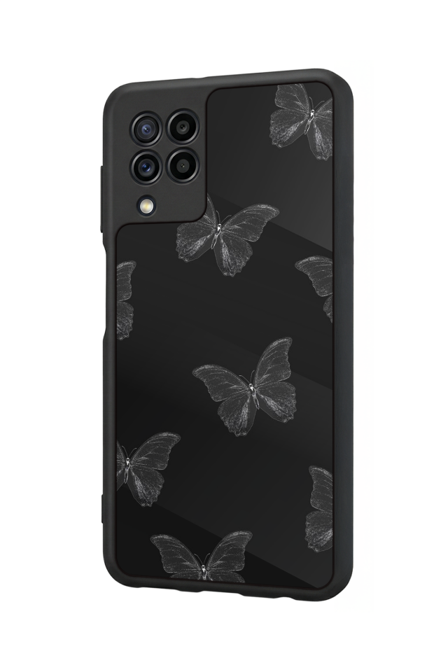 Samsung Galaxy M22 Uyumlu Kelebek Tasarımlı Glossy Premium Kılıf